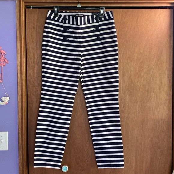 Express navy white sailor pants size 6R NWT - Picture 1 of 5